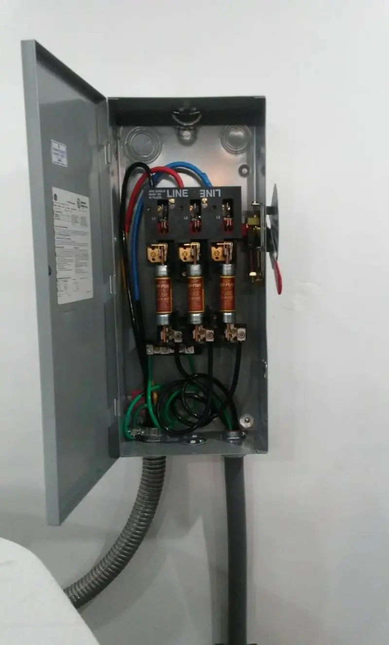Three-phase disconnect switch installed for Electrical Wiring & Rewiring in Eden Prairie